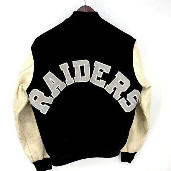 Vintage Chalk Line NFL Los Angeles Raiders AFC Wool Varsity Jacket M READ AS IS - Picture 7 of 14